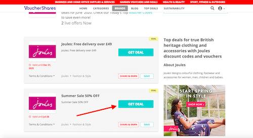 Joules Discount Codes Page